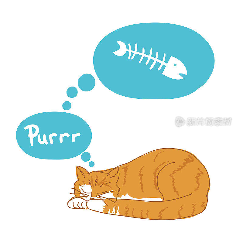 Orange Tabby Cat with Fish Bubble